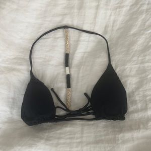 Vix black beaded halter bikini top